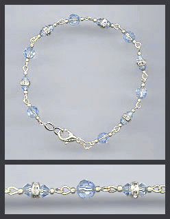 Delicate Swarovski Light Blue Crystal Bracelet