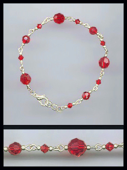 Simple Swarovski Aquamarine Crystal Anklet