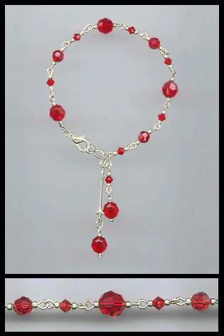 Swarovski Aquamarine Crystal Drop Anklet