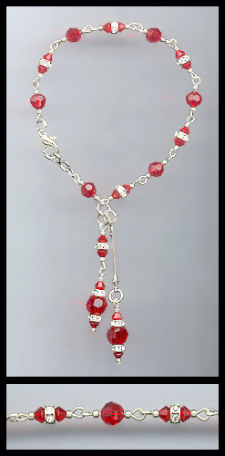 Swarovski Aquamarine Crystal Rondelle Anklet