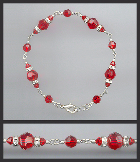 Aquamarine Crystal Rondelle Anklet