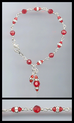Swarovski Aquamarine Crystal Charm Anklet