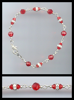 Delicate Swarovski Aquamarine Crystal Anklet