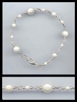 Simple Swarovski Cream Pearl Anklet