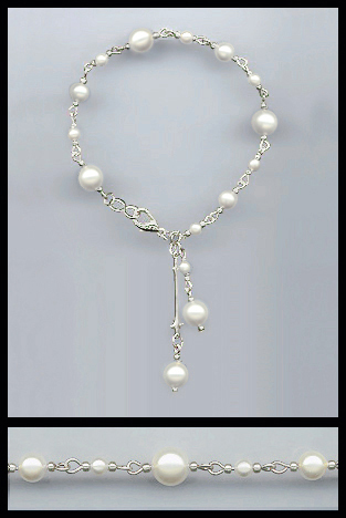 Swarovski Cream Pearl Drop Anklet