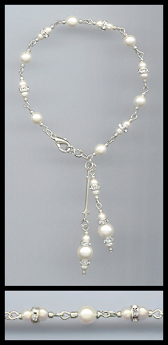 Swarovski Cream Pearl Rondelle Anklet