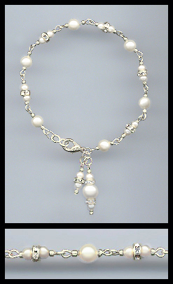 Swarovski Cream Pearl Charm Anklet
