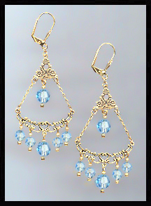 Aquamarine Crystal Earrings