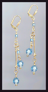 Aquamarine Crystal Drop Earrings