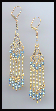 Swarovski Aquamarine Crystal Earrings