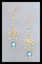 Aquamarine Filigree Earrings
