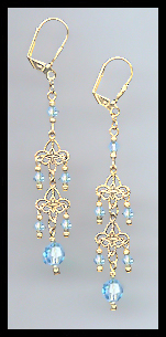 Aquamarine Crystal Earrings