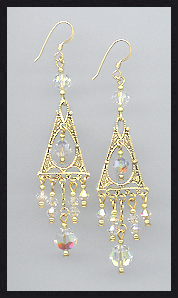 Deco Style Aurora Borealis Earrings