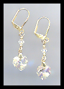 Aurora Borealis Heart Drop Earrings