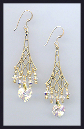 Aurora Borealis Heart Earrings