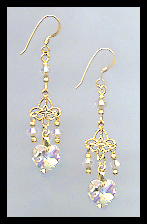 Tiny Aurora Borealis Heart Earrings