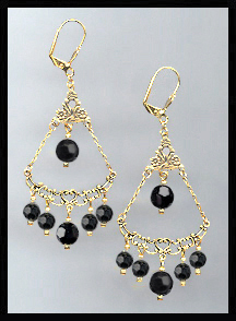 Jet Black Crystal Earrings