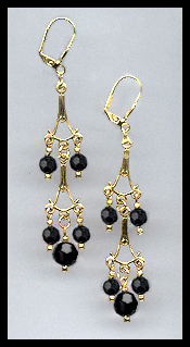Jet Black Dangle Earrings
