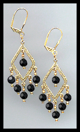 Jet Black Crystal Earrings