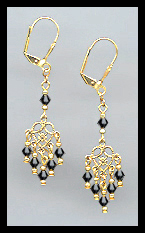 Jet Black Dangle Earrings