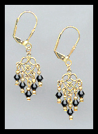 Tiny Jet Black Earrings
