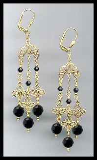 Jet Black Chandelier Earrings