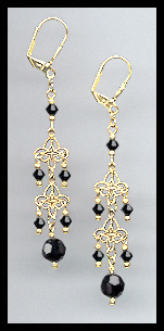 Jet Black Crystal Earrings