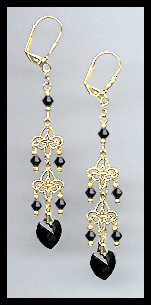 Jet Black Crystal Earrings