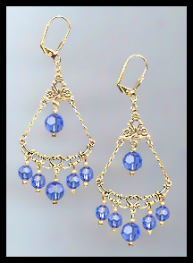 Sapphire Blue Crystal Earrings
