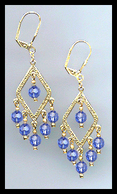 Sapphire Blue Crystal Earrings