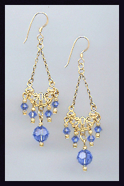 Vintage Sapphire Blue Earrings