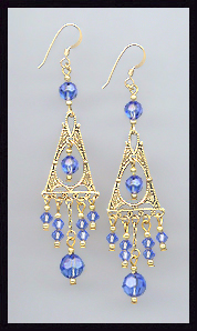 Swarovski Sapphire Blue Earrings