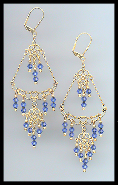 Sapphire Blue Chandelier Earrings