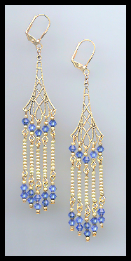 Swarovski Sapphire Blue Crystal Earrings