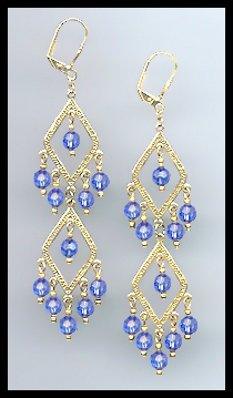 Swarovski Sapphire Blue Crystal Earrings
