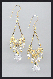 Clear Crystal Heart Earrings