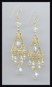 Deco Style Clear Crystal Earrings
