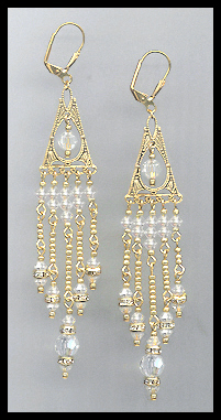 Long Clear Crystal Earrings