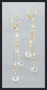 Clear Crystal Drop Earrings