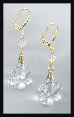 Swarovski Crystal Snowflake Earrings