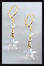 Swarovski Clear Crystal Starfish Earrings