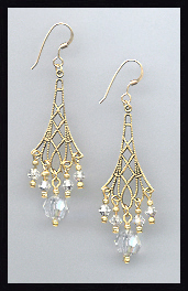 Clear Crystal Vintage Style Earrings