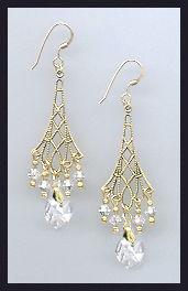 Clear Crystal Heart Earrings
