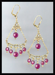 Fuchsia Pink Crystal Earrings