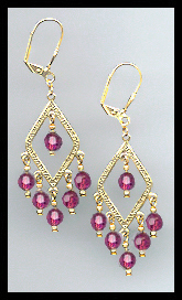 Fuchsia Pink Crystal Earrings