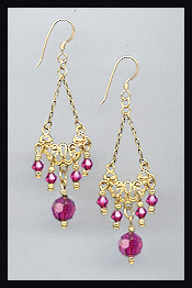 Vintage Fuchsia Pink Earrings
