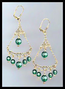 Emerald Green Crystal Earrings