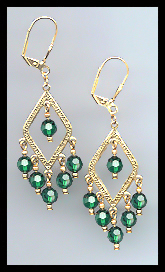Emerald Green Crystal Earrings