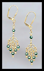 Emerald Green Dangle Earrings