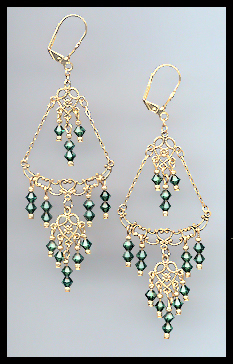 Emerald Green Chandelier Earrings